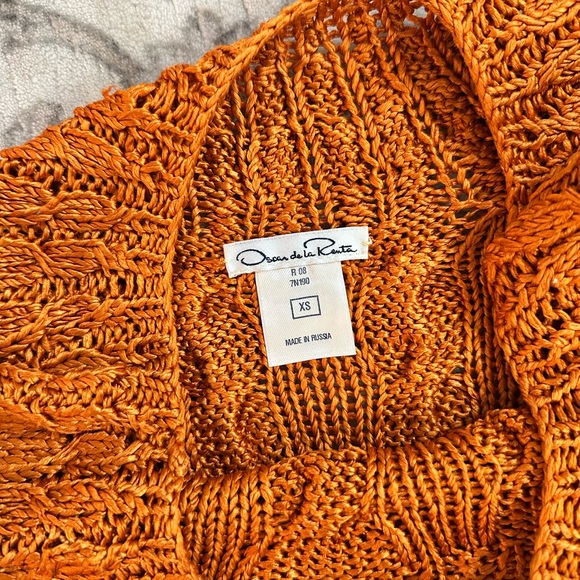 Oscar de la Renta Cable Knit Silk Sweater - Picture 3 of 4